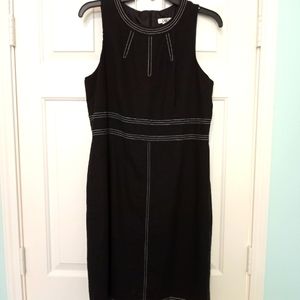Black sleeveless linen/rayon LBD size 14